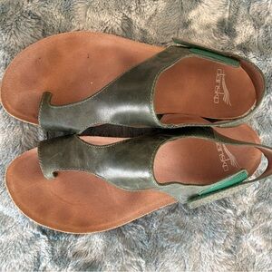 Dansko Green Leather Women's Sandals